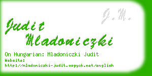 judit mladoniczki business card